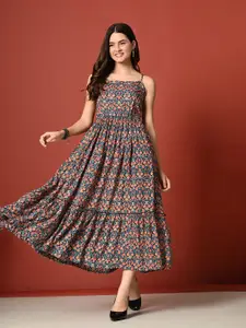 ao services Women's Floral Printed Maxi Dress