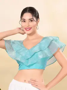 VAMAS - THE DESIGNER BLOUSES V-Neck Padded Saree Blouse