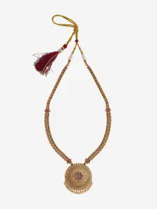 Kushal's Fashion Jewellery Copper Gold-Plated Antique Necklace