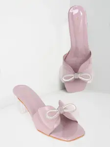 DressBerry Party Block Pumps with Bows