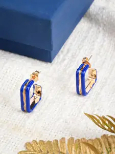 Designbox Egyptian Enamelled Square Shaped Half Hoop Earrings