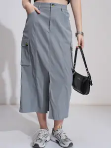 Tokyo Talkies Women Cargo Pencil Midi Skirt