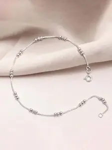 LeCalla Silver-Plated Artificial Stones and Beads Anklet