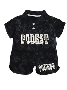 StyleCast x Revolte Boys Printed Pure Cotton Shirt With Shorts