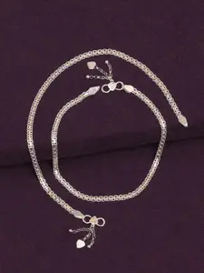 LeCalla Silver-Plated Artificial Stones and Beads Anklet