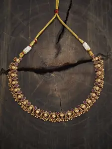Kushal's Fashion Jewellery Copper Gold-Plated Antique Necklace