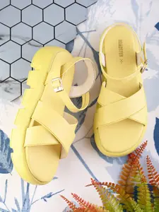 The Roadster Lifestyle Co. Women Back Strap Open Toe Flatform Heels