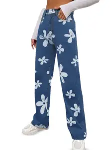 HIGH BUY Women Loose Wide Leg High-Rise Acid Wash Jeans