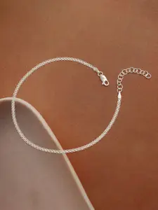 LeCalla Silver-Plated Artificial Stones and Beads Anklet