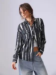 JC Collection Women Opaque Striped Casual Shirt