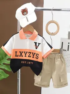 INCLUD Boys Printed Shirt Collar T-shirt With Shorts
