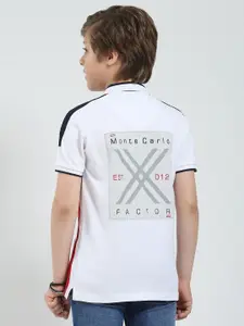 Monte Carlo Boys Printed Polo Collar Pure Cotton Applique T-shirt