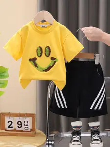 INCLUD Boys Patchwork Raglan Sleeves T-Shirt & Shorts