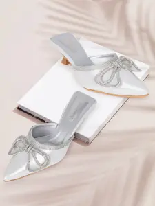 DressBerry Party Kitten Embelished Pumps With Bows