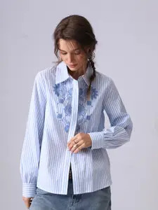 JC Collection Women Opaque Striped Casual Shirt