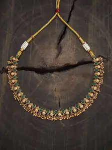Kushal's Fashion Jewellery Copper Gold-Plated Antique Necklace