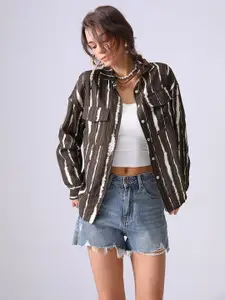 JC Collection Women Multi Stripes Opaque Checked Casual Shirt