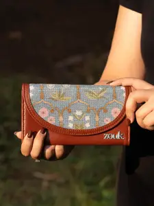 ZOUK Women Floral Printed Jaipur Fresco Kyra Flap Wallet