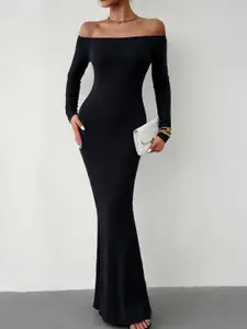 All about you Women Off-Shoulder Maxi Bodycon Dress