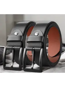 The Roadster Lifestyle Co. Men Set Of 2 Leather Formal Belts