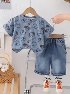 INCLUD Boys Printed T-shirt with Shorts