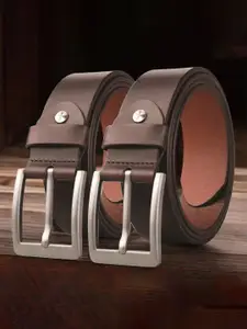 The Roadster Lifestyle Co. Men Set Of 2 Leather Formal Belts