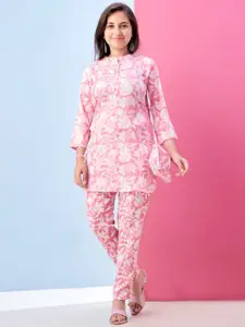 Sangria Girls Floral Printed Top With Trousers