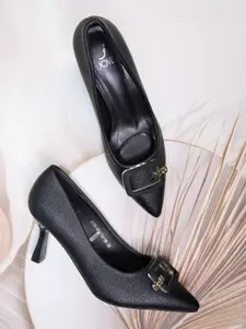 Jove Printed PU Slim Heeled Pumps