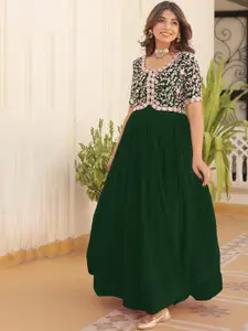 Fashion Basket Women Emboridered Work Georgette Anarkali Gown Ethnic Dress