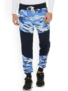 Campus Sutra Men Abstract Printed Cotton Regular Fit Mid-Rise Joggers