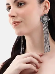 DressBerry Floral Studded Drop Earrings