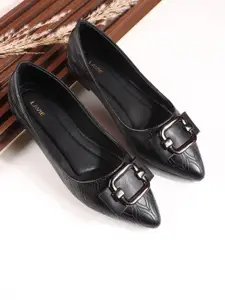 Lavie Women Casual Pointed Toe Buckles Textured Flat Balllerinas