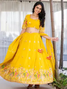 HOUSE OF JAMOTI Embroidered Sequinned Ready to Wear Lehenga & Blouse With Dupatta