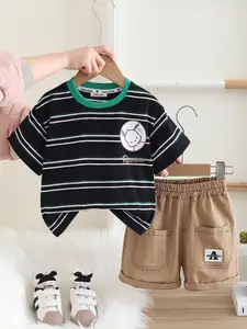 INCLUD Boys Striped T-shirt with Shorts