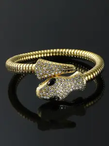 KRENOZ Gold-Plated Snake Choker Necklace