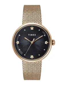 Timex Women Printed Dial & Stainless Steel Bracelet Style Straps Analogue Watch TWEL19303