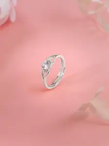 GIVA Silver Heartlock Ring