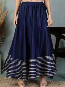 Clora Creation High Rise Gotta Patti Flared Maxi Skirt
