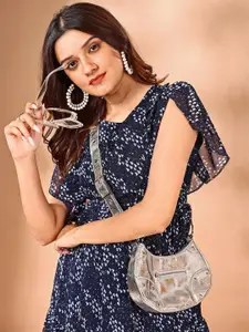 Raiyani Fashion Women Printed Flared Sleeves Fit & Flare Midi Dress