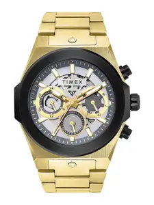 Timex Men Round Dial & Stainless Steel Straps Analogue Multi Function Watch TWEG26101