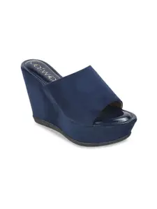 Catwalk Colourblocked Suede Wedge Pumps