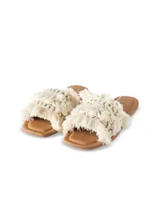MyMy footwear Women Embroidered Open Toe Flats
