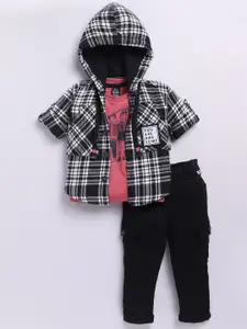 LITTLE COLLARS Boys Checked Coat with Trousers