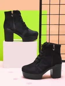 Killer Women Round Toe Block Heel Heel Boots