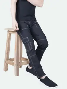 LINARIA Men Classic Slim Fit Slash Knee Jeans
