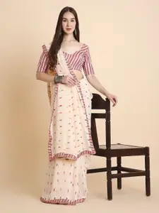 RATAN Checked Embellished Saree