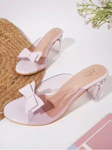 JM Looks JM Women fashion Comfortable Sole Block Heel Open Toe Sandals With Bow