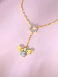 GIVA Silver Gold-Plated Necklace