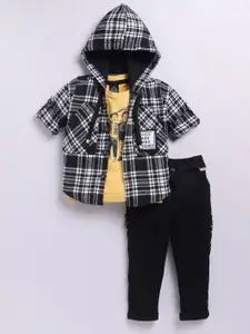 LITTLE COLLARS Boys Checked Shirt with Trousers