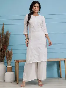 ADA Women Ethnic Motifs Embroidered Chikankari Kurta